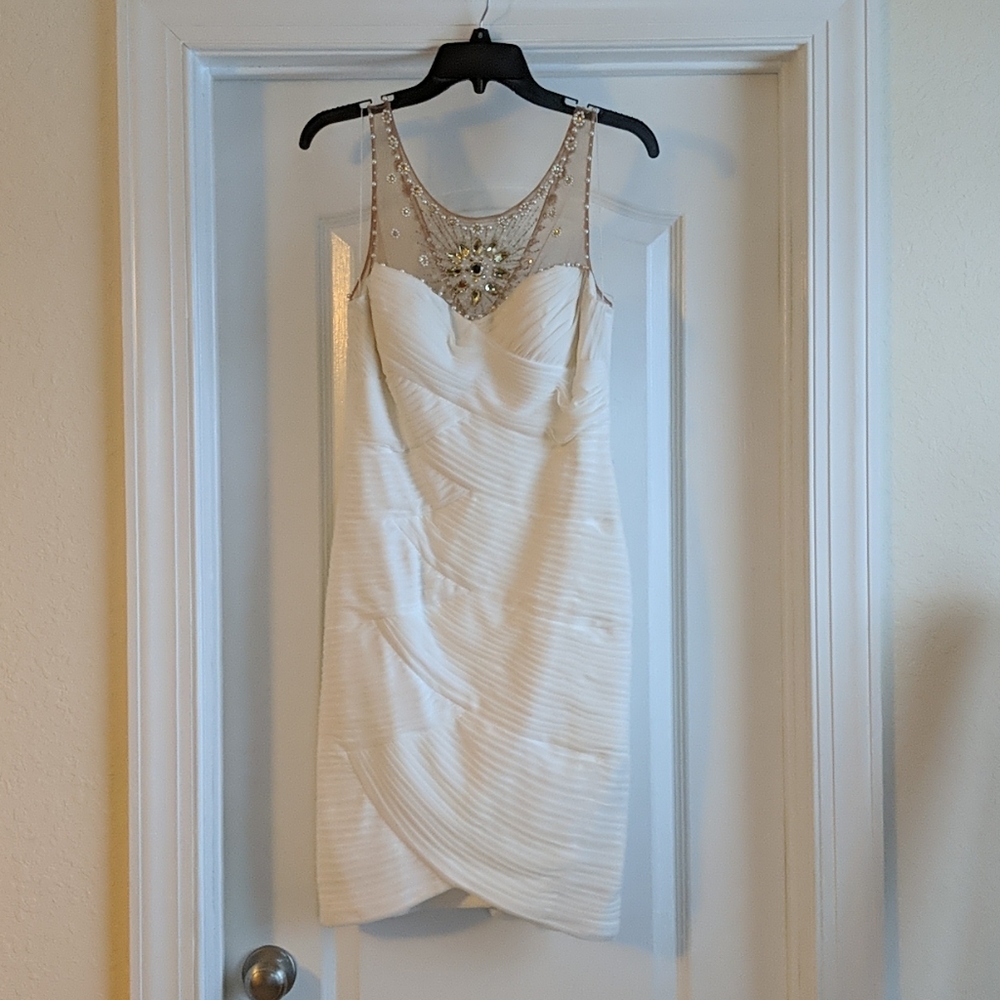 Beaded detail White Dress